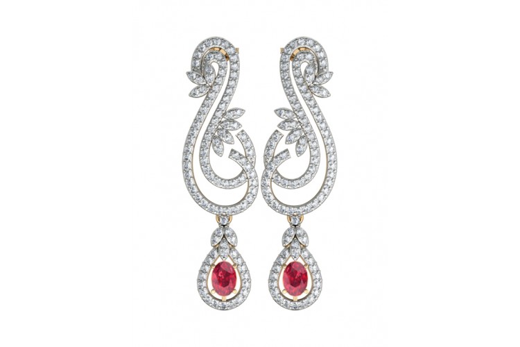 Enticing ruby & Diamond Earrings
